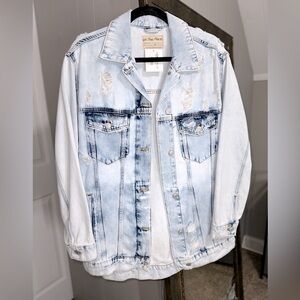 NEW WITH TAGS We The Free - Destroyed Long & Lean Jacket (cloud) | size: XS